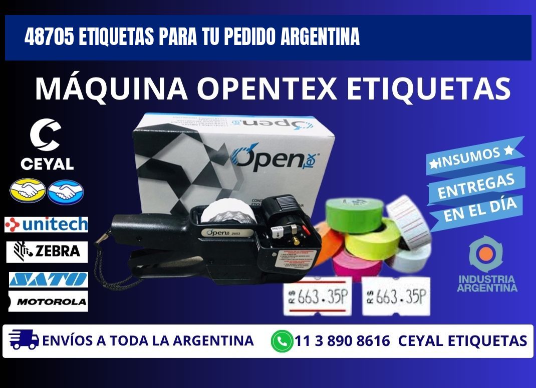 48705 ETIQUETAS PARA TU PEDIDO ARGENTINA