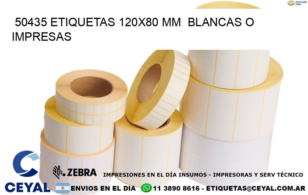 50435 ETIQUETAS 120x80 mm BLANCAS O IMPRESAS