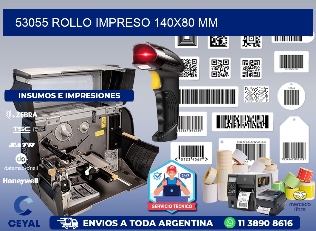 53055 ROLLO IMPRESO 140x80 mm