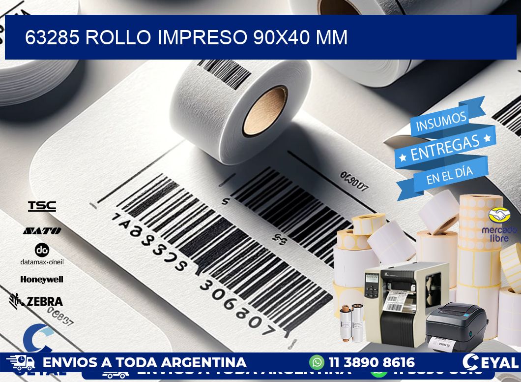 63285 ROLLO IMPRESO 90x40 mm