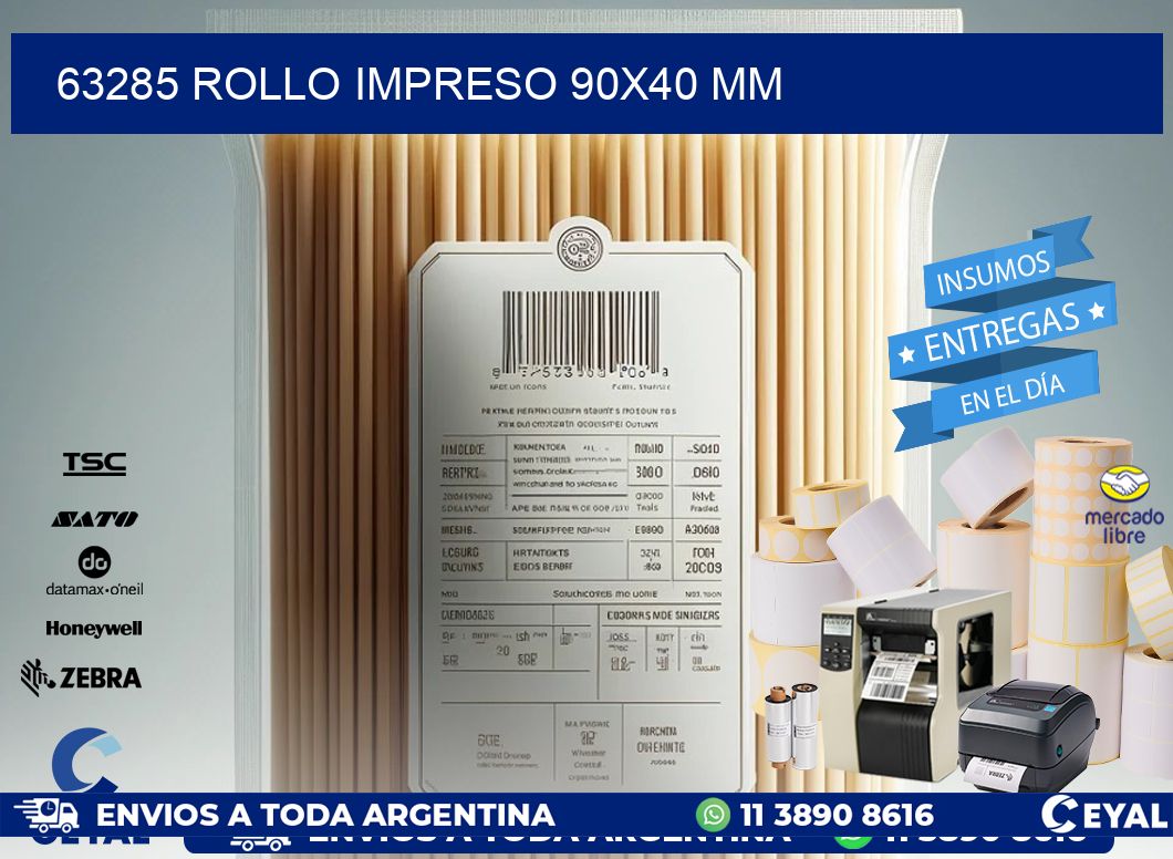 63285 ROLLO IMPRESO 90x40 mm