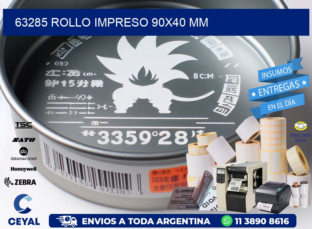 63285 ROLLO IMPRESO 90x40 mm