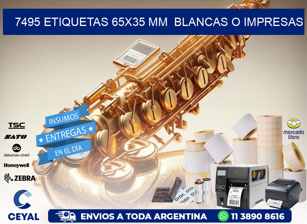 7495 ETIQUETAS 65x35 mm BLANCAS O IMPRESAS