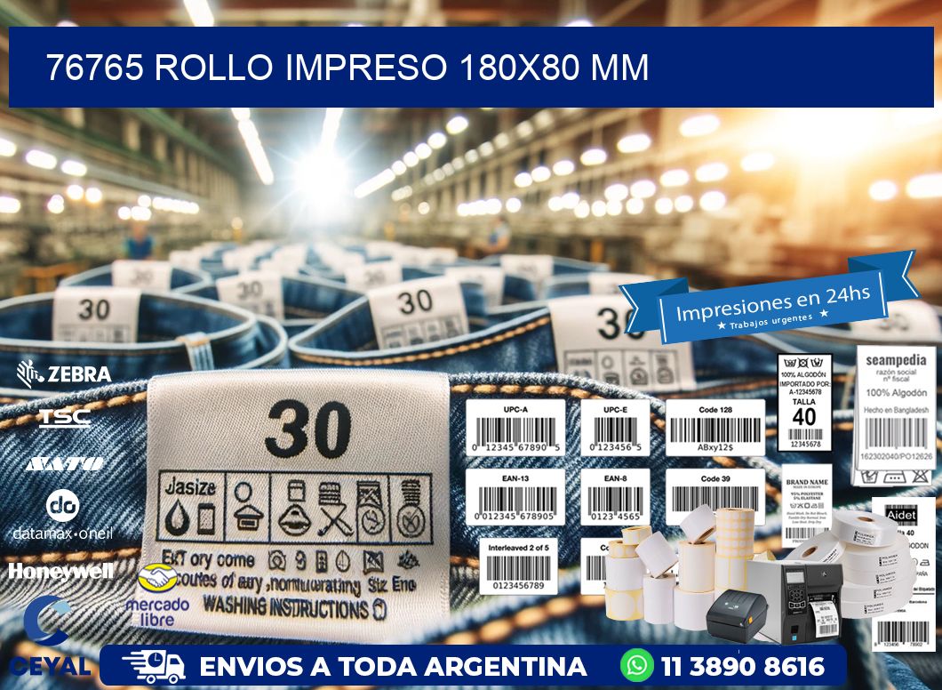 76765 ROLLO IMPRESO 180x80 mm