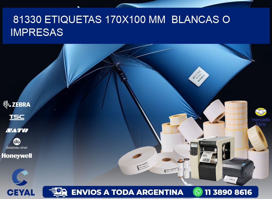 81330 ETIQUETAS 170x100 mm BLANCAS O IMPRESAS