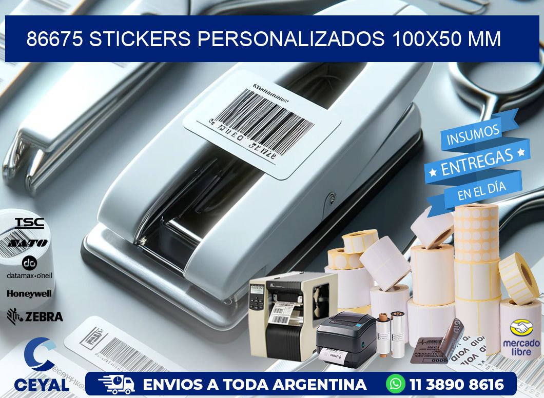 86675 STICKERS PERSONALIZADOS 100x50 mm