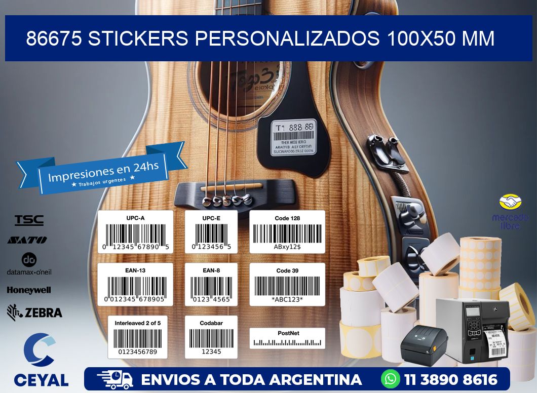 86675 STICKERS PERSONALIZADOS 100x50 mm