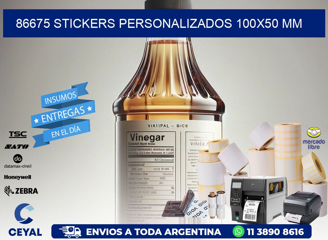 86675 STICKERS PERSONALIZADOS 100x50 mm