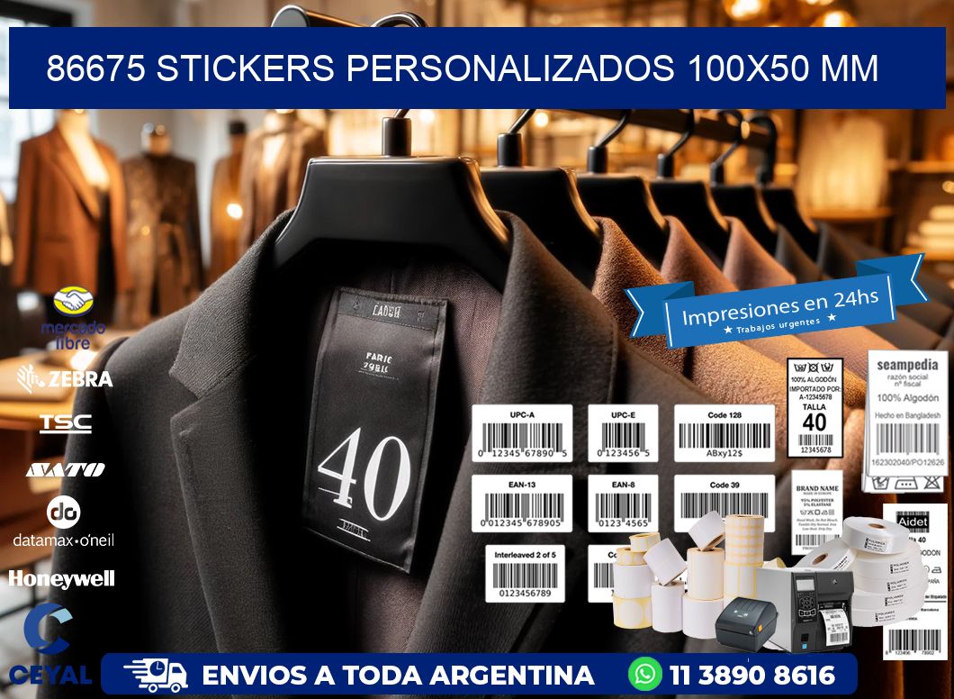 86675 STICKERS PERSONALIZADOS 100x50 mm
