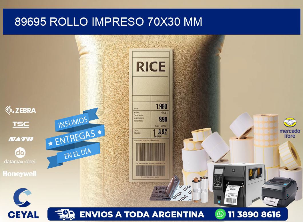 89695 ROLLO IMPRESO 70x30 mm