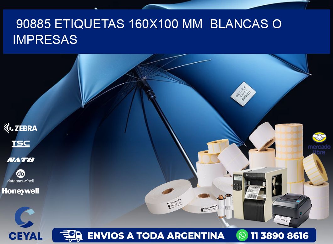 90885 ETIQUETAS 160x100 mm  BLANCAS O IMPRESAS