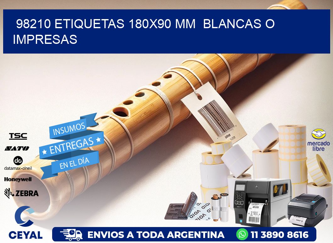 98210 ETIQUETAS 180x90 mm BLANCAS O IMPRESAS