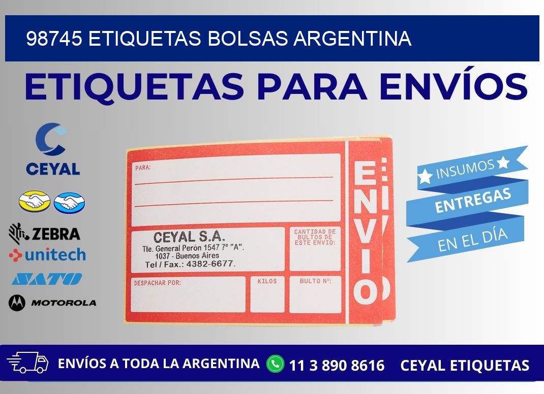98745 ETIQUETAS BOLSAS ARGENTINA