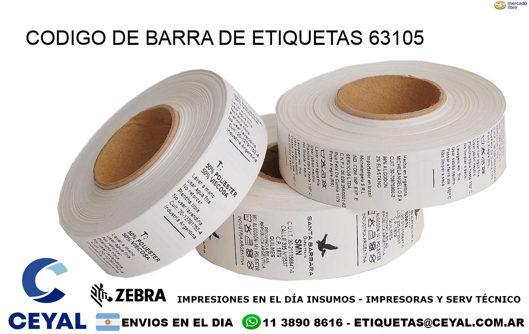 CODIGO DE BARRA DE ETIQUETAS 63105