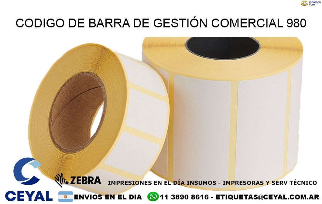 CODIGO DE BARRA DE GESTIÓN COMERCIAL 980