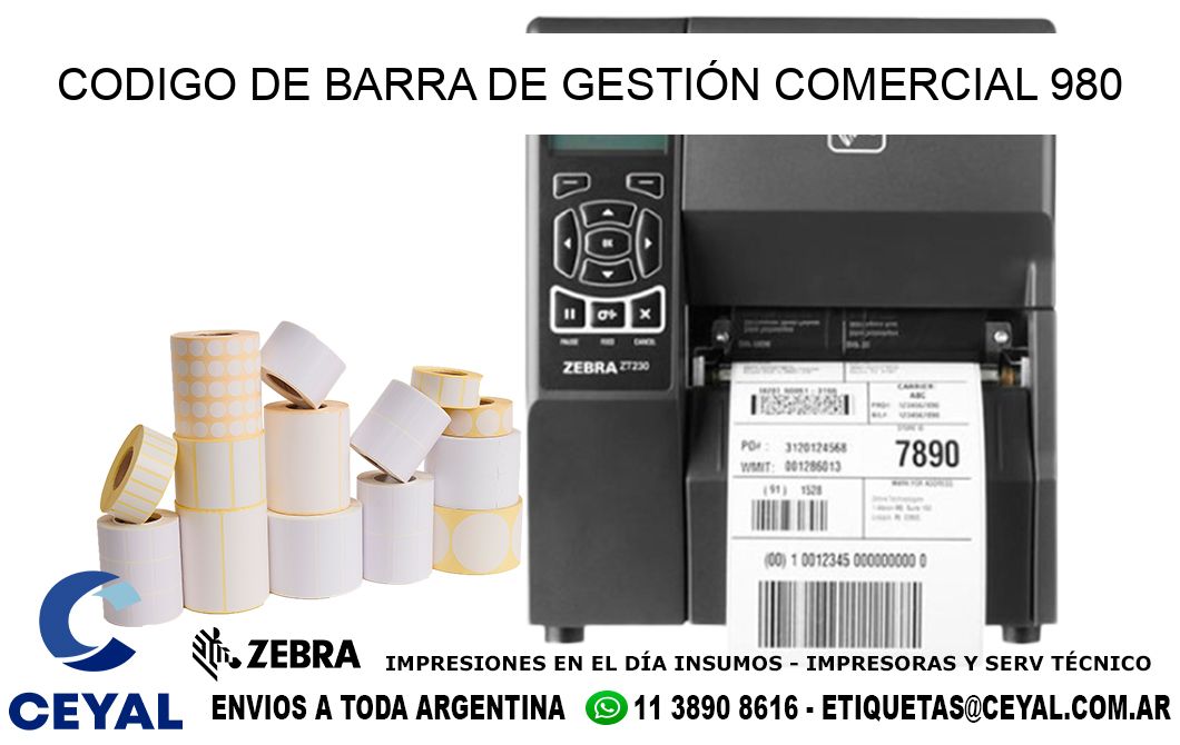 CODIGO DE BARRA DE GESTIÓN COMERCIAL 980