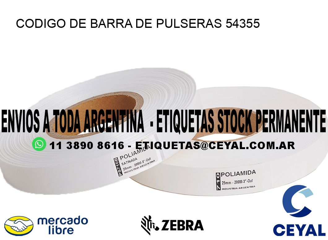 CODIGO DE BARRA DE PULSERAS 54355