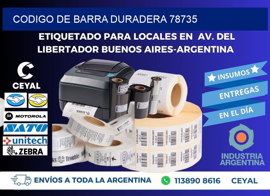 CODIGO DE BARRA DURADERA 78735