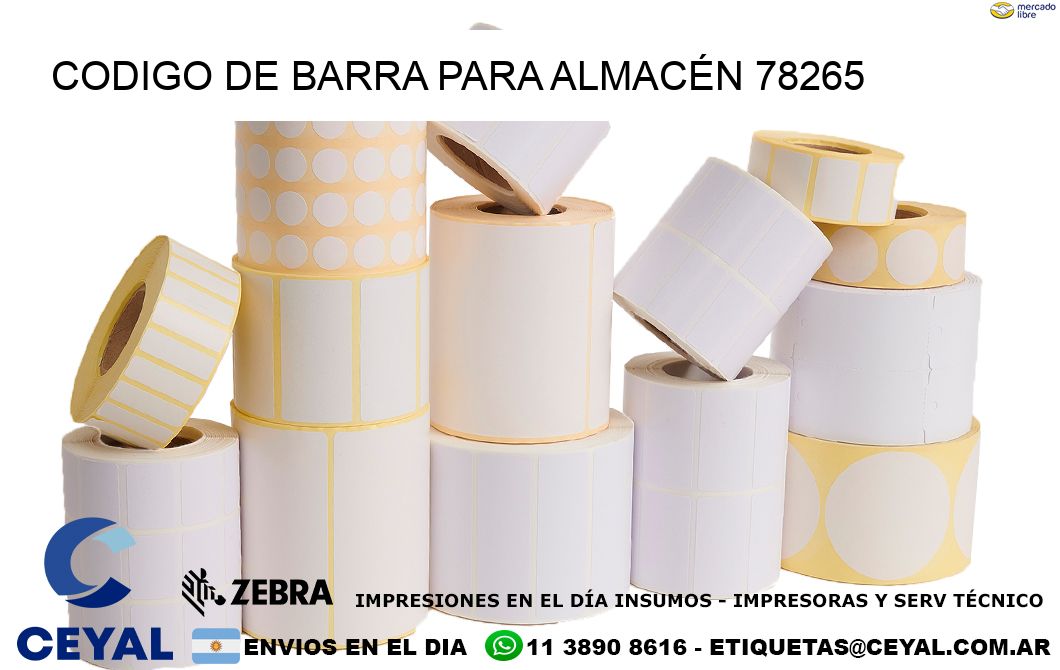 CODIGO DE BARRA PARA ALMACÉN 78265