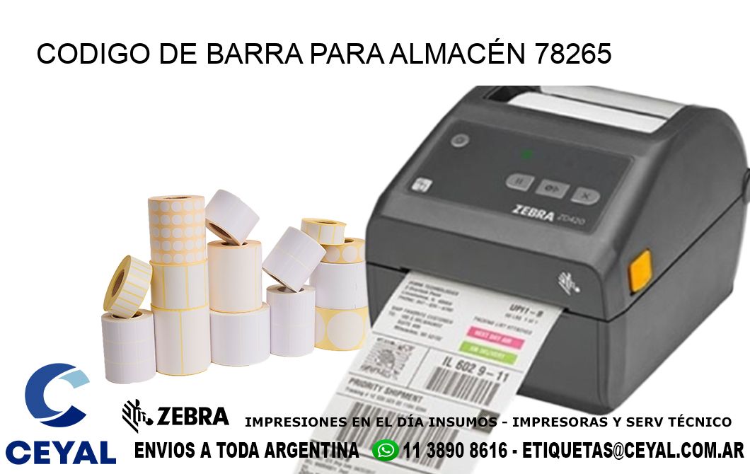 CODIGO DE BARRA PARA ALMACÉN 78265