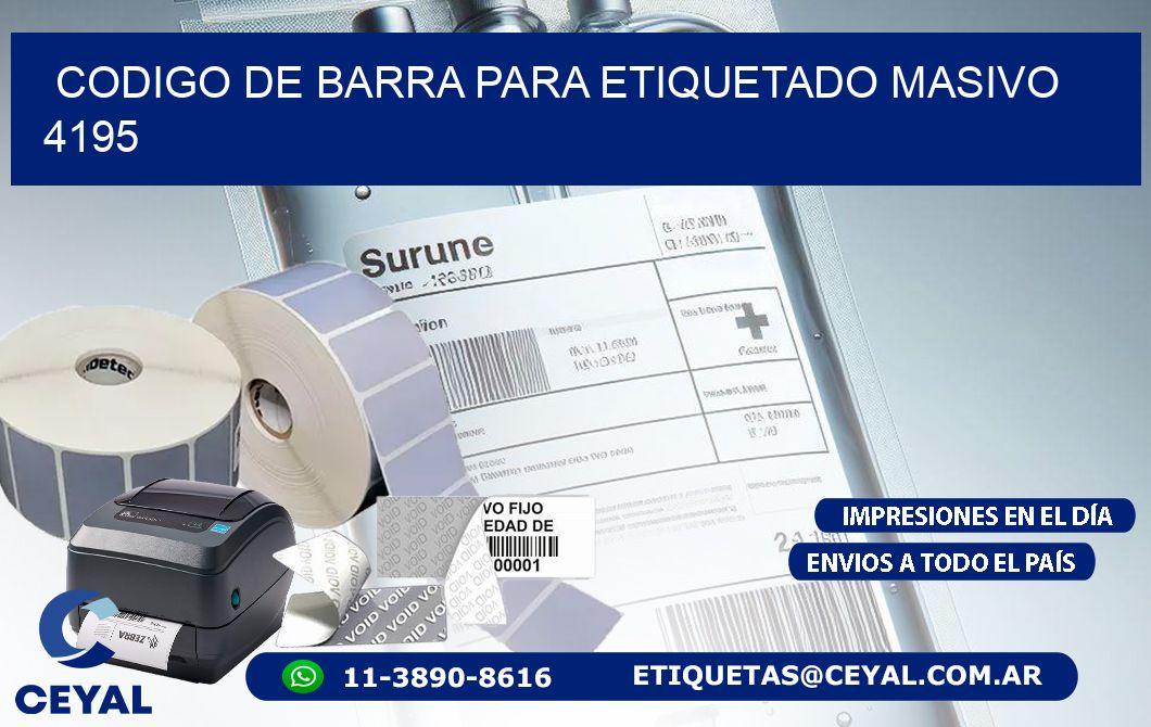 CODIGO DE BARRA PARA ETIQUETADO MASIVO 4195