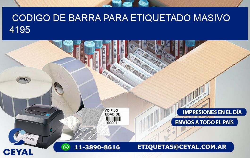 CODIGO DE BARRA PARA ETIQUETADO MASIVO 4195