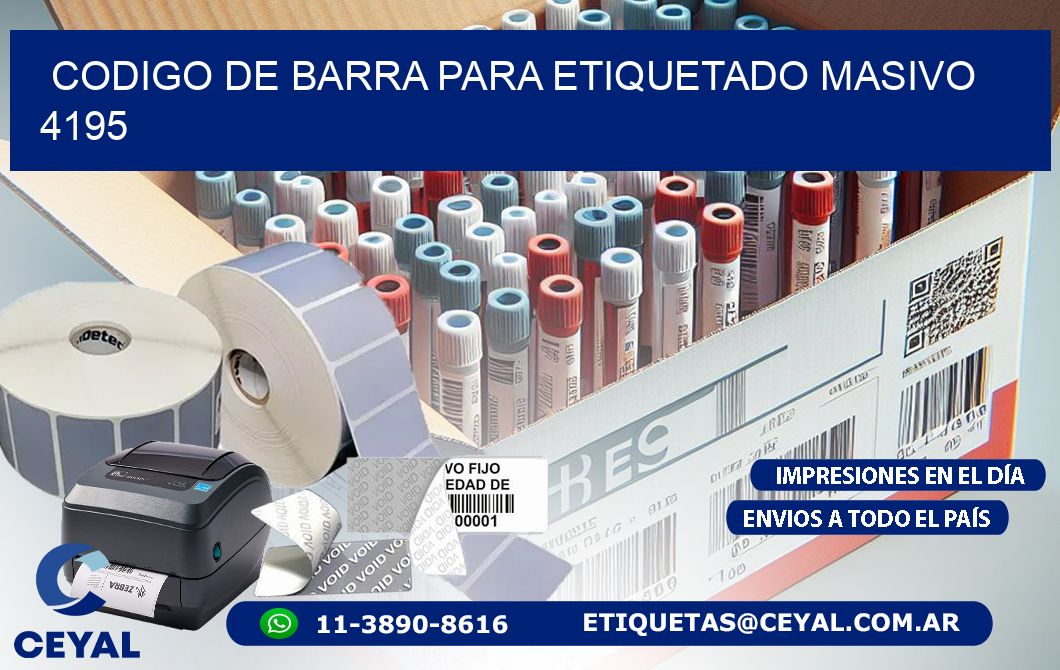 CODIGO DE BARRA PARA ETIQUETADO MASIVO 4195