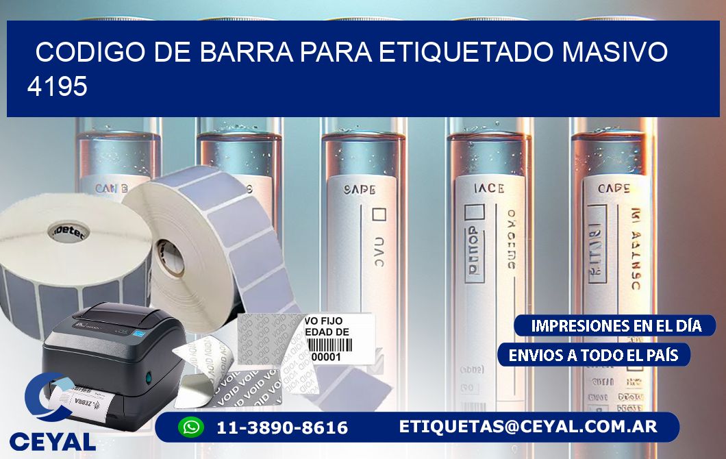 CODIGO DE BARRA PARA ETIQUETADO MASIVO 4195