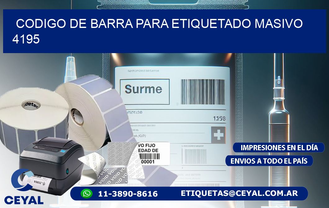CODIGO DE BARRA PARA ETIQUETADO MASIVO 4195