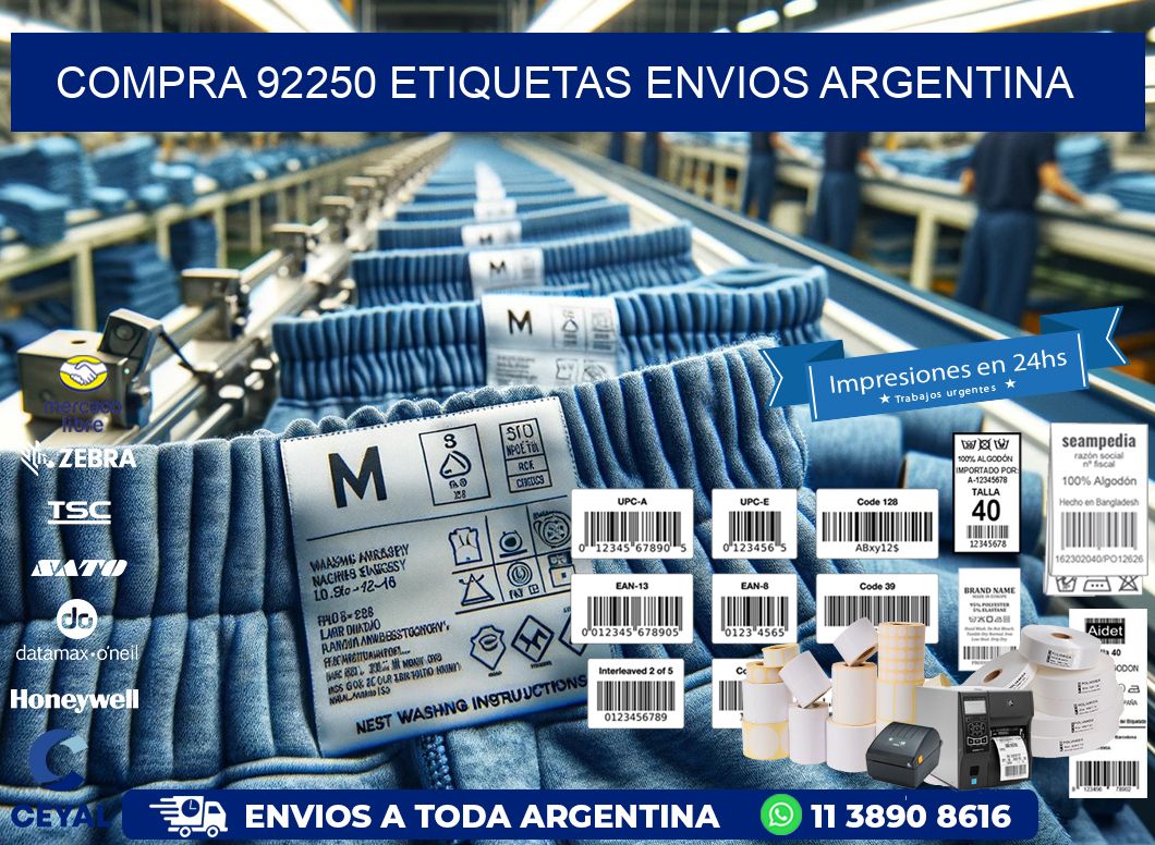 COMPRA 92250 ETIQUETAS ENVIOS ARGENTINA