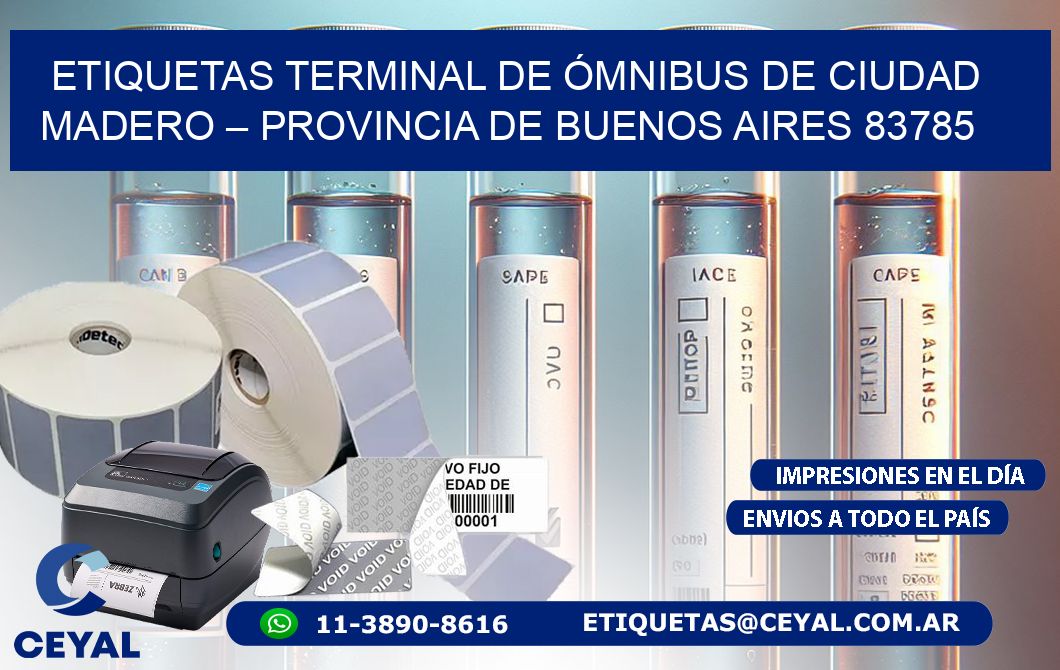 ETIQUETAS TERMINAL DE ÓMNIBUS DE CIUDAD MADERO – PROVINCIA DE BUENOS AIRES 83785