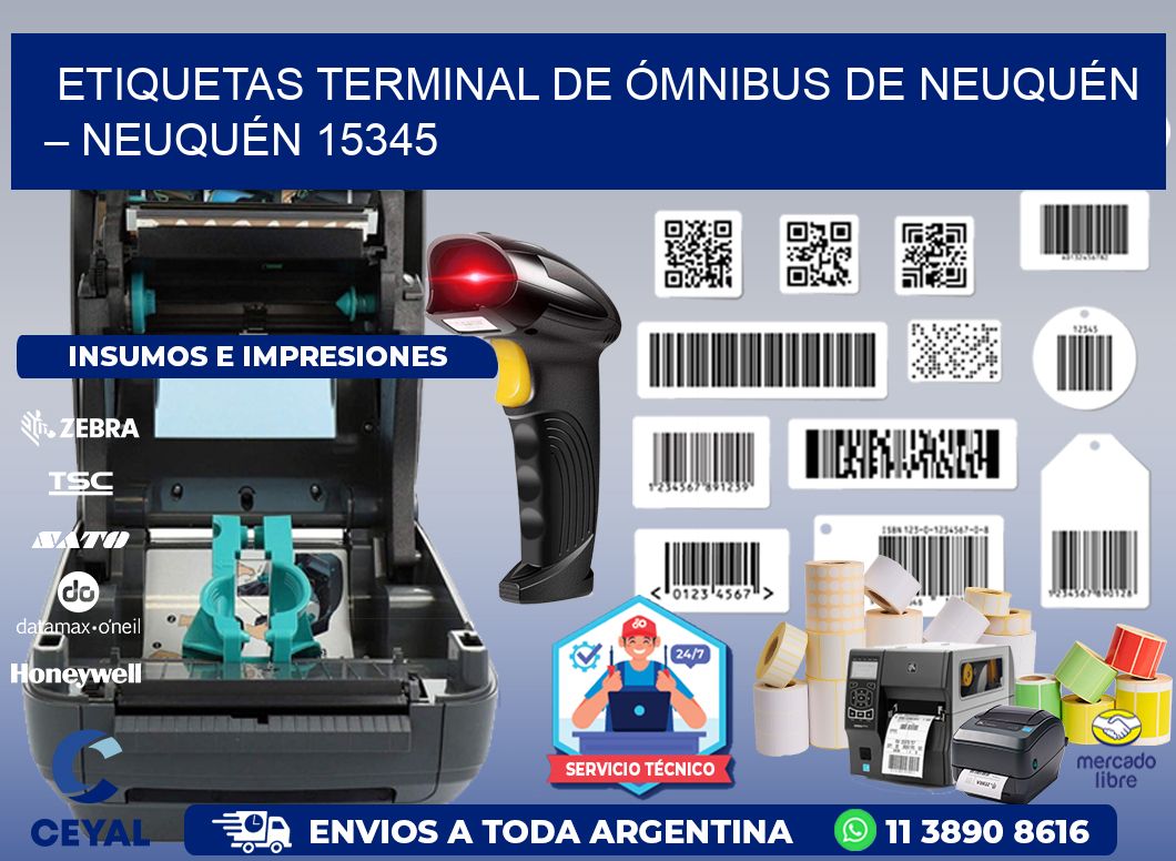 ETIQUETAS TERMINAL DE ÓMNIBUS DE NEUQUÉN – NEUQUÉN 15345