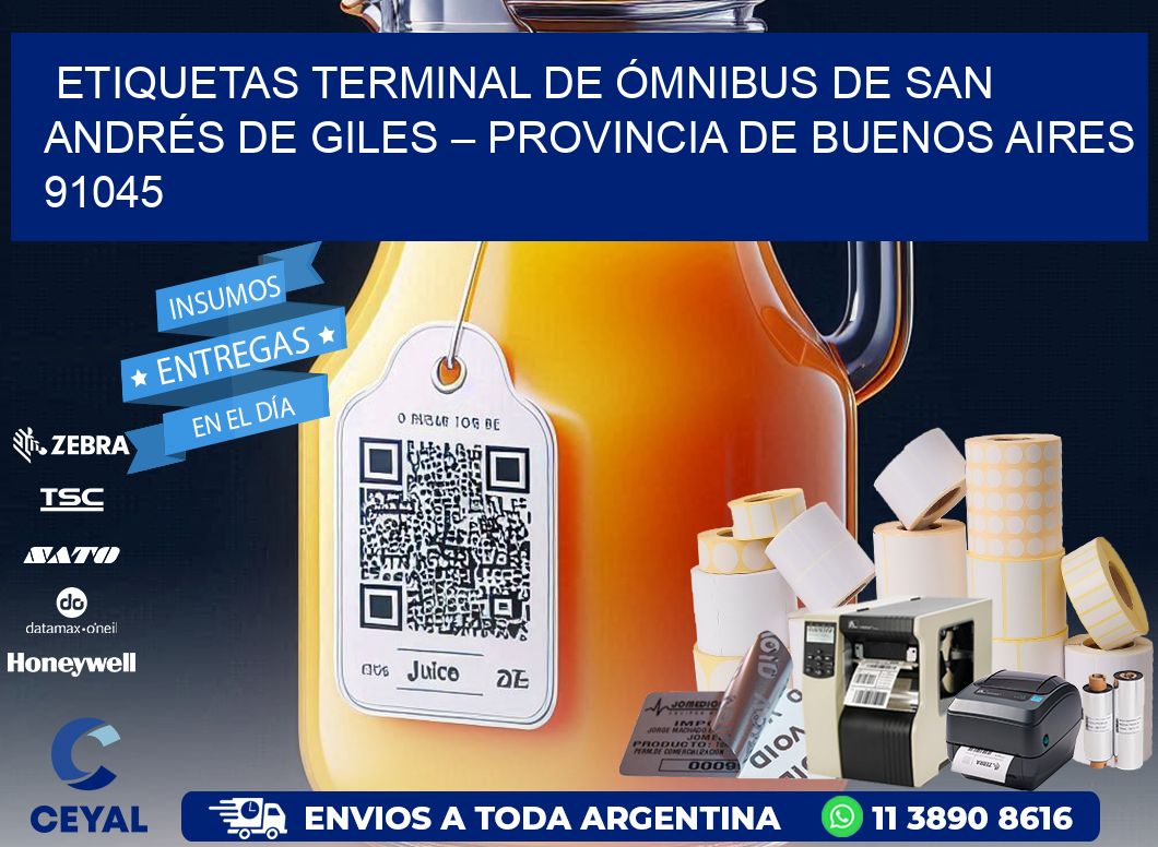 ETIQUETAS TERMINAL DE ÓMNIBUS DE SAN ANDRÉS DE GILES – PROVINCIA DE BUENOS AIRES 91045