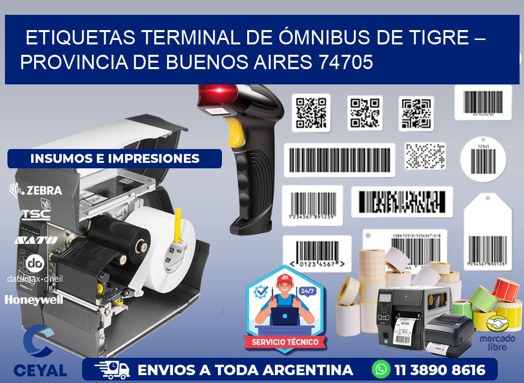 ETIQUETAS TERMINAL DE ÓMNIBUS DE TIGRE – PROVINCIA DE BUENOS AIRES 74705