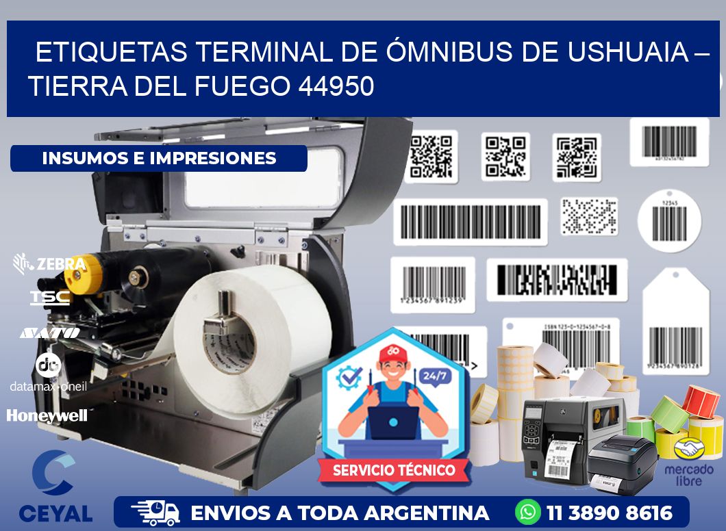 ETIQUETAS TERMINAL DE ÓMNIBUS DE USHUAIA – TIERRA DEL FUEGO 44950