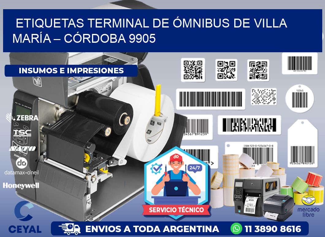 ETIQUETAS TERMINAL DE ÓMNIBUS DE VILLA MARÍA – CÓRDOBA 9905