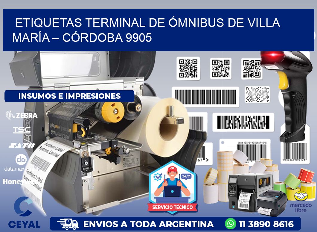 ETIQUETAS TERMINAL DE ÓMNIBUS DE VILLA MARÍA – CÓRDOBA 9905