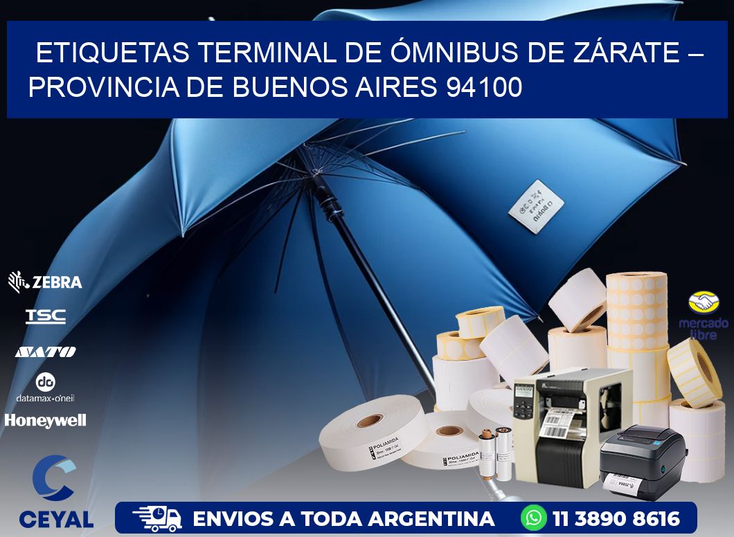 ETIQUETAS TERMINAL DE ÓMNIBUS DE ZÁRATE – PROVINCIA DE BUENOS AIRES 94100