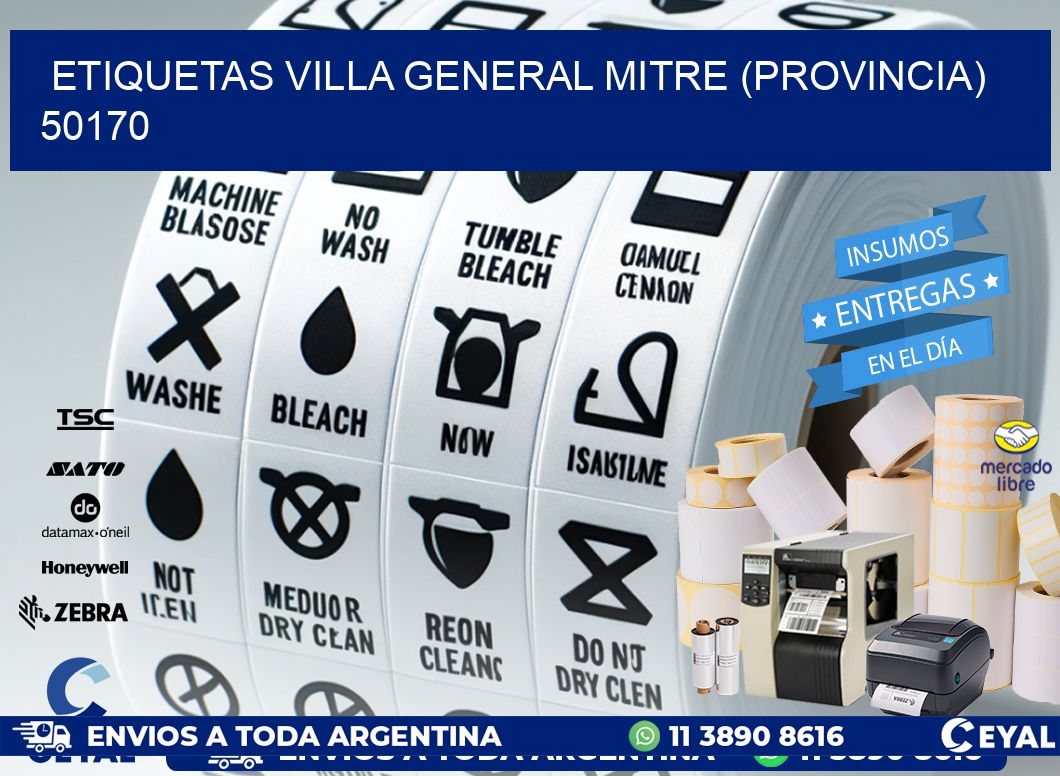 ETIQUETAS VILLA GENERAL MITRE (PROVINCIA) 50170