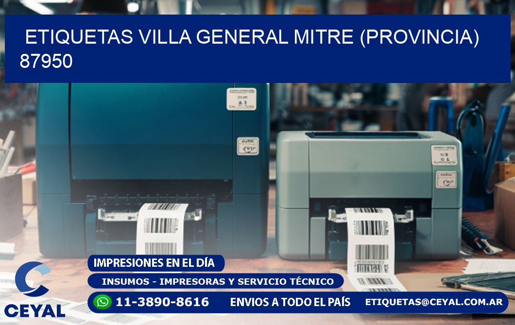 ETIQUETAS VILLA GENERAL MITRE (PROVINCIA) 87950
