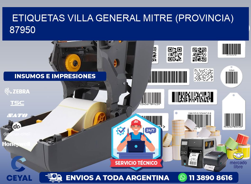 ETIQUETAS VILLA GENERAL MITRE (PROVINCIA) 87950