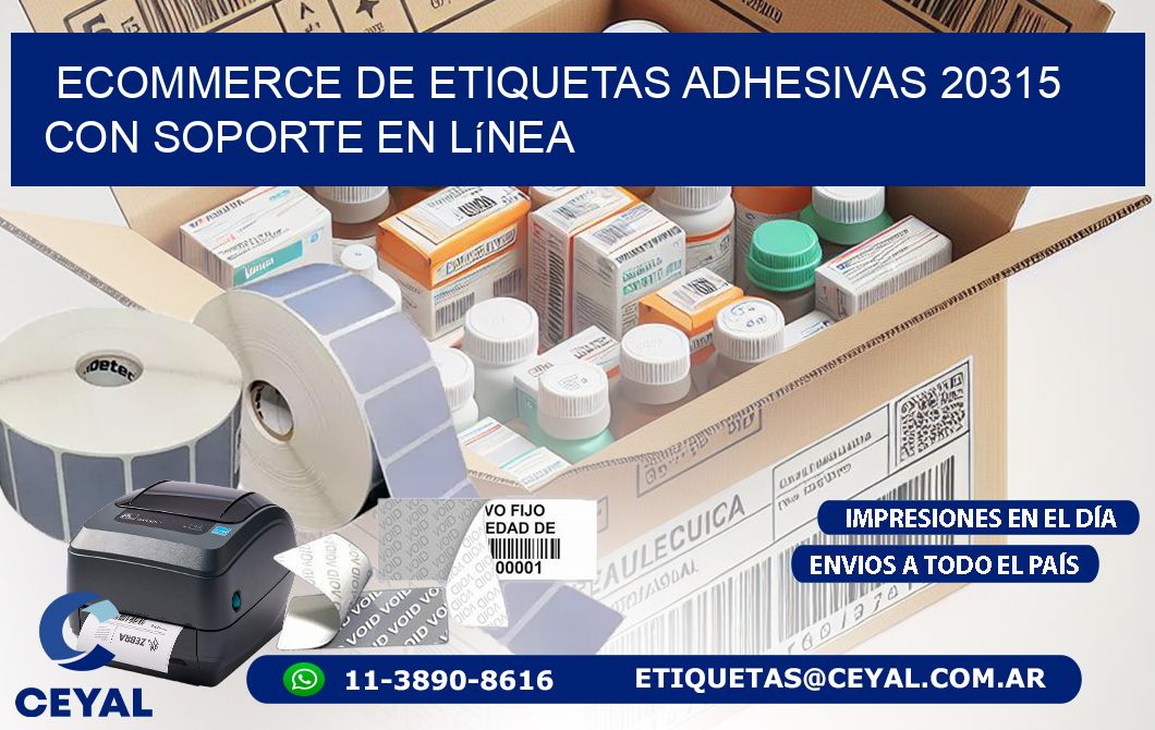 Ecommerce de Etiquetas Adhesivas 20315 con Soporte en Línea