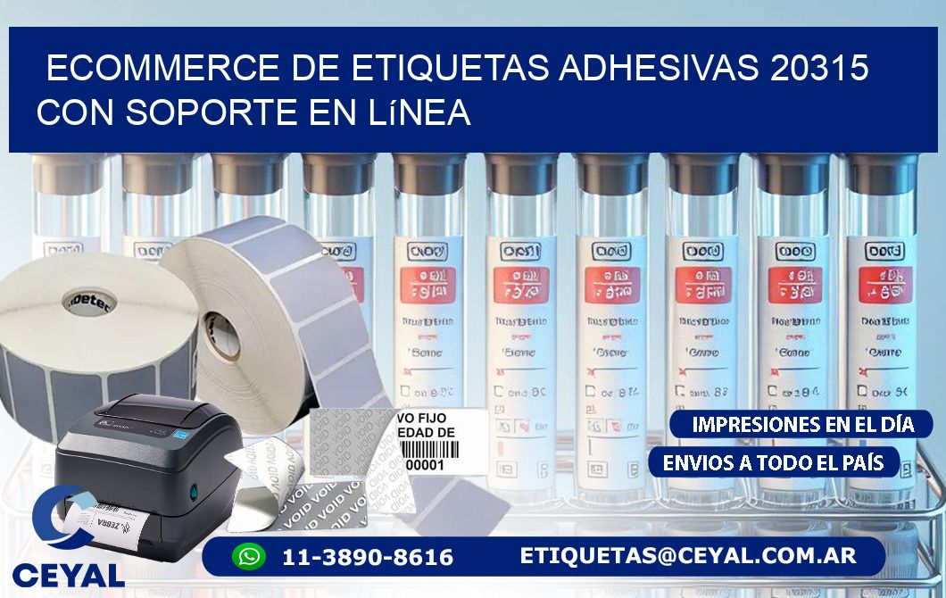 Ecommerce de Etiquetas Adhesivas 20315 con Soporte en Línea