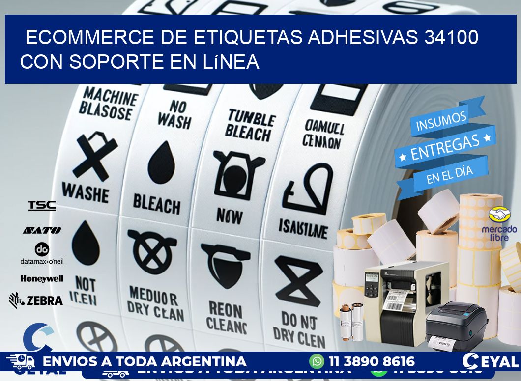 Ecommerce de Etiquetas Adhesivas 34100 con Soporte en Línea