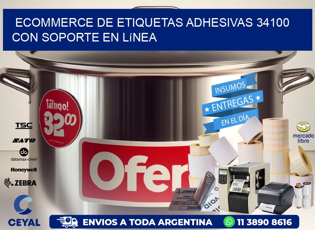 Ecommerce de Etiquetas Adhesivas 34100 con Soporte en Línea