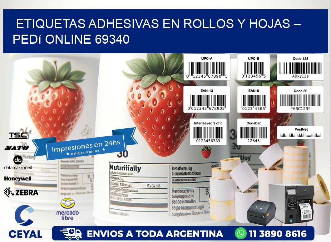 Etiquetas Adhesivas en Rollos y Hojas – Pedí Online 69340