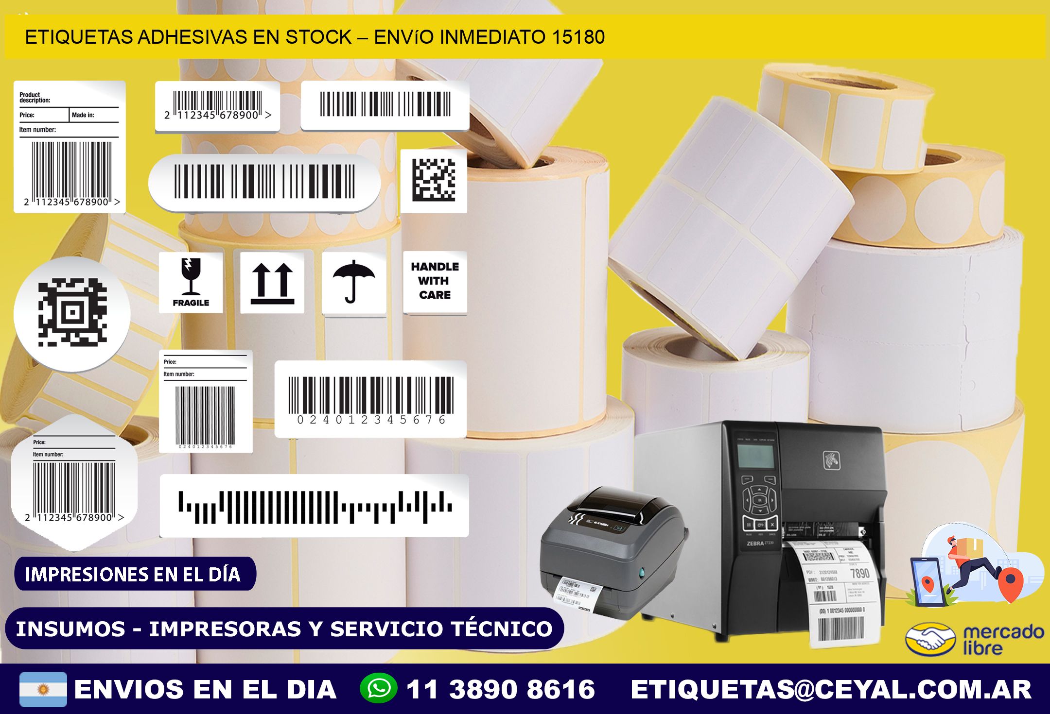 Etiquetas Adhesivas en Stock – Envío Inmediato 15180