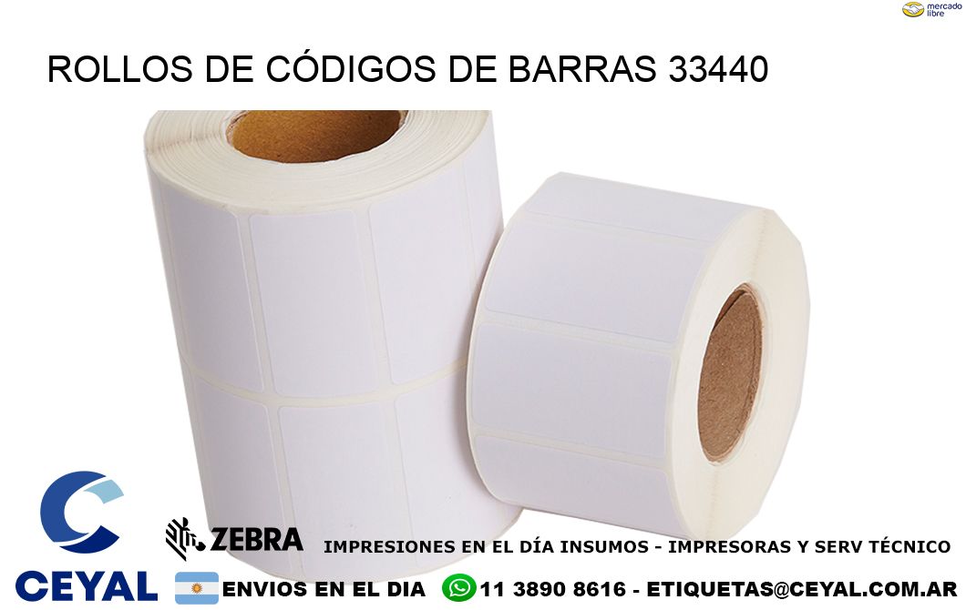 ROLLOS DE CÓDIGOS DE BARRAS 33440