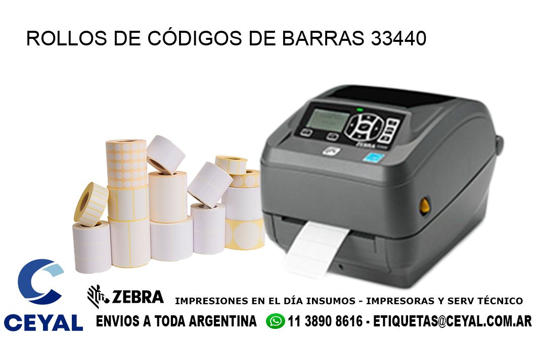 ROLLOS DE CÓDIGOS DE BARRAS 33440