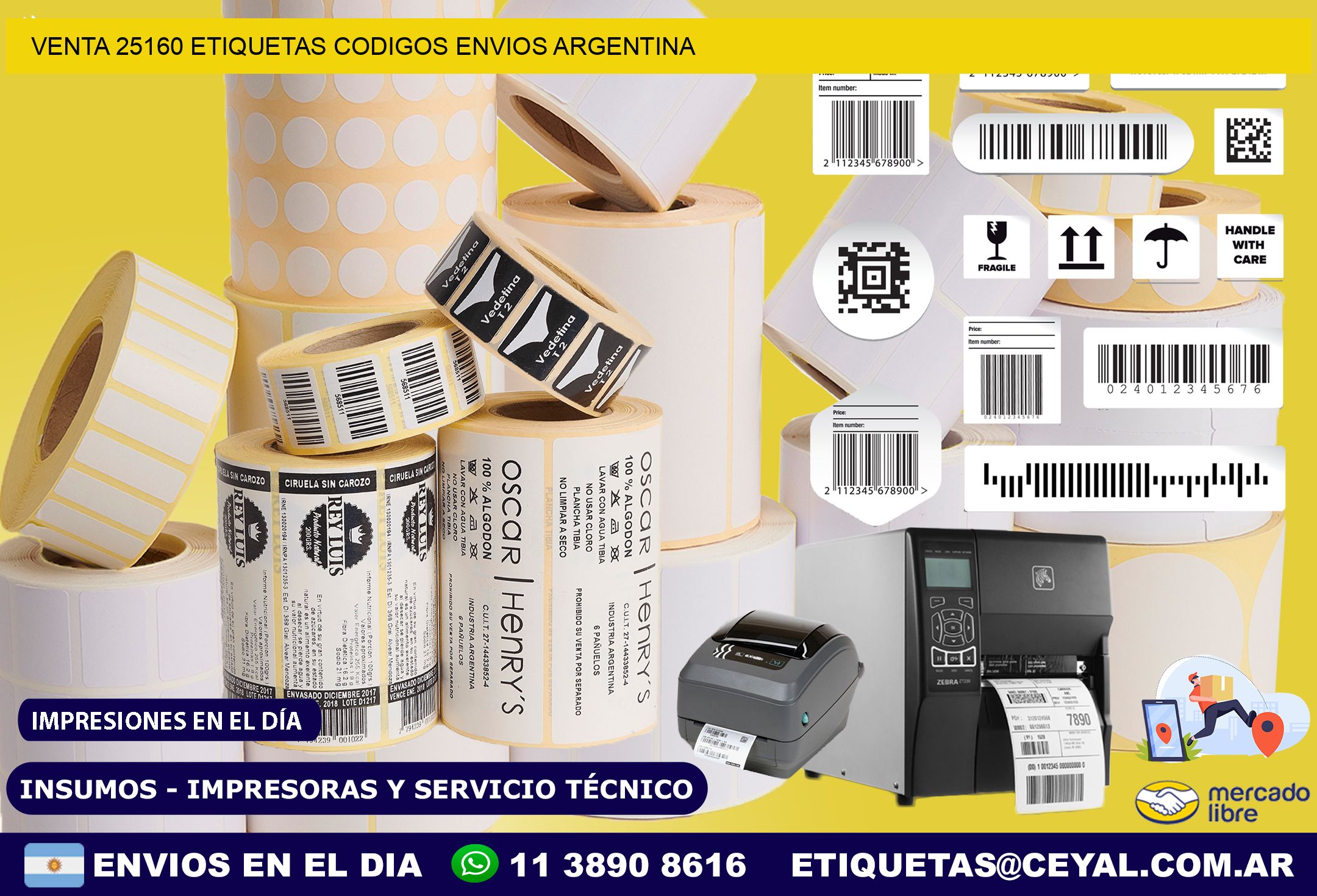 VENTA 25160 ETIQUETAS CODIGOS ENVIOS ARGENTINA
